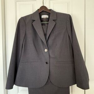 Calvin Klein Gray Blazer and Skirt Set